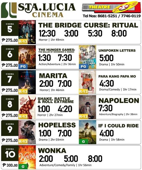 sta lucia movie schedule|Sta. Lucia East Grand Mall Movie Schedule 2022.